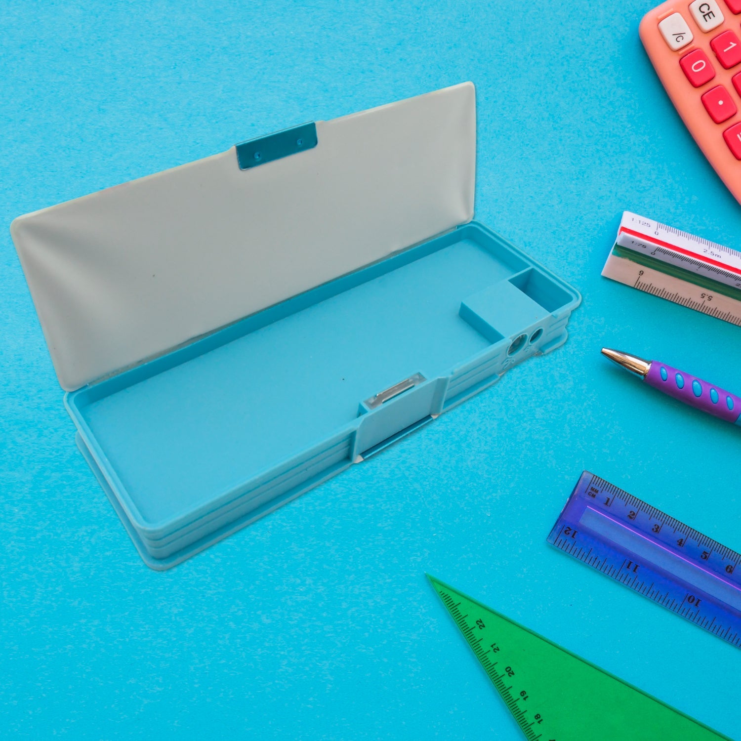4260 Art & Stationery Cartoon Multi-functional Geometry Box for Boys with Inbuilt Calculator, 2 Sides Open and Double Sharpener Stationery Kit Pencil Box for Boys Art Plastic Pencil Box for Girls and Boys 4260 Art & Stationery Cartoon Multi-functional Geometry Box for Boys with Inbuilt Calculator, 2 Sides Open and Double Sharpener Stationery Kit Pencil Box for Boys Art Plastic Pencil Box for Girls and Boys
